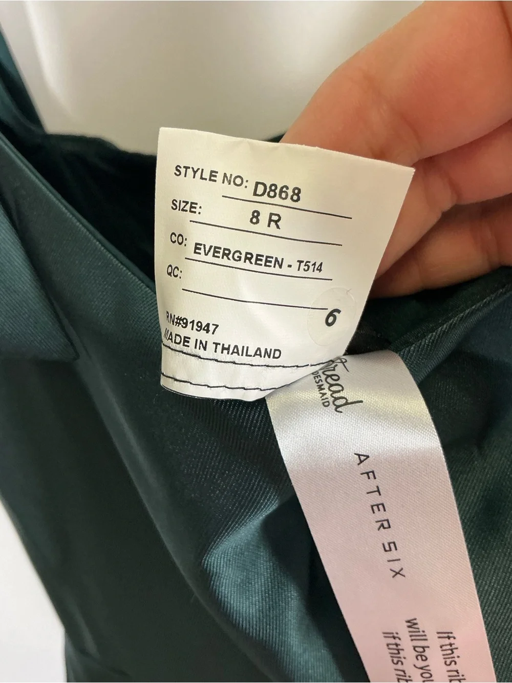ALFRED SUNG Evergreen Satin Maxi Dress with Bow Shoulder Straps - Picture 7 of 7